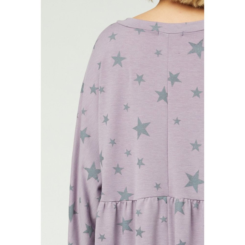Entro Star Peplum Top, Lavender - Picture 6 of 6